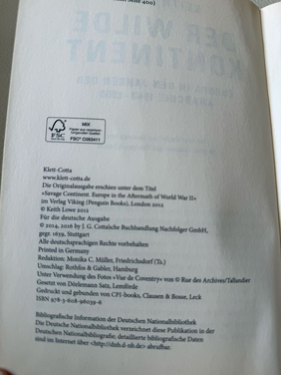 Libri: Der wilde Kontinent von Keith Lowe – Usato da Thalwil venduto da Easyprofit 4