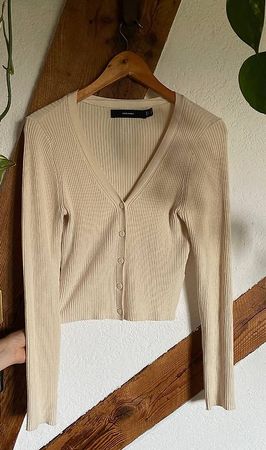 Strickjacke Viskose Grösse S in creme/beige