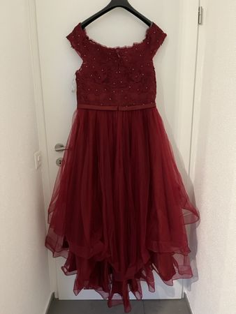 Elegante vestito da cerimonia bordeaux - Taglia EU 48