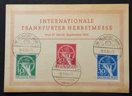 Währungsgeschädigte Ausstellung Karten Mi-Nr. 68-70 Gestempe