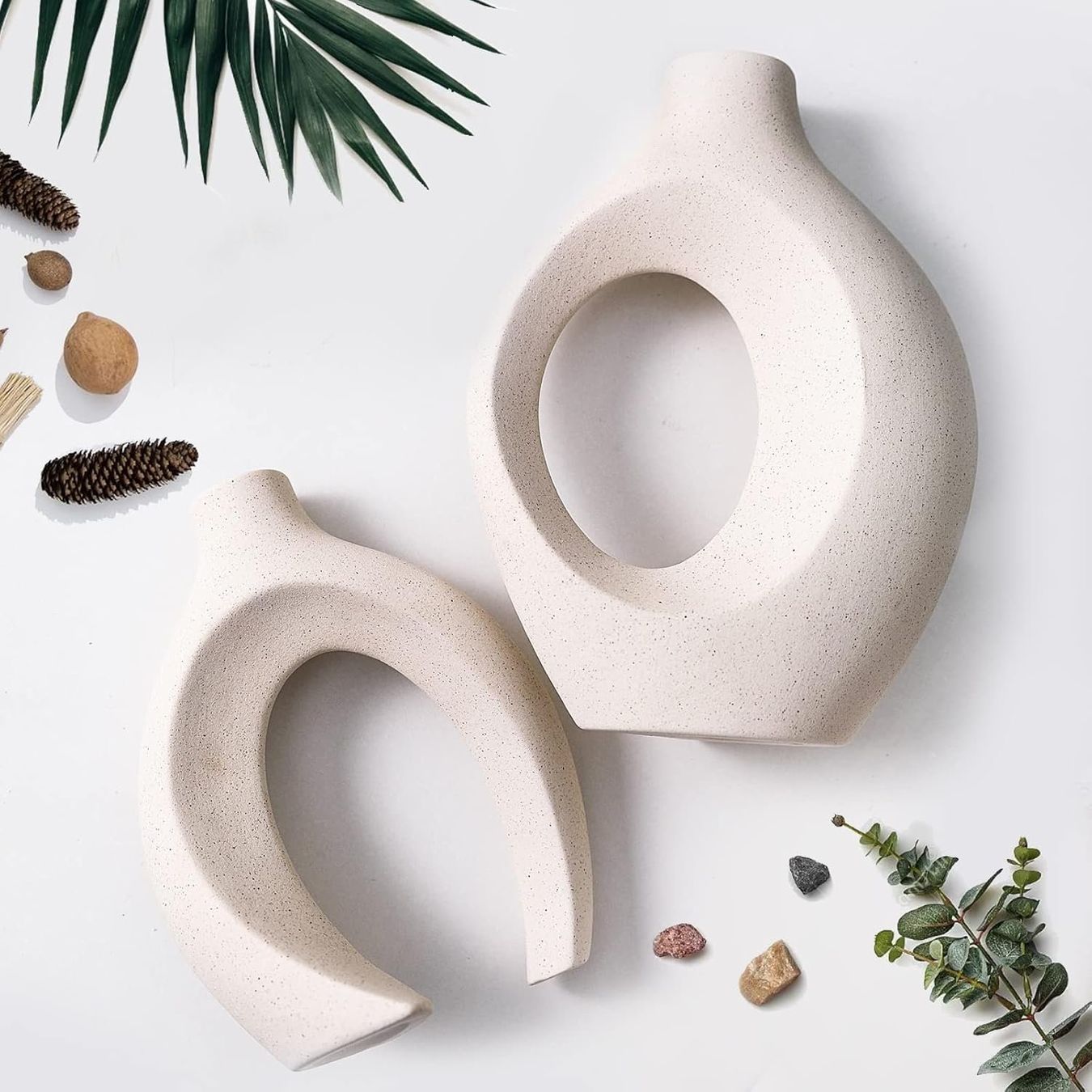 Vasi & Recipienti: Keramik Vase, 2er Set Hohle Beige – Nuovo e nell'imballaggio originale da Gränichen venduto da omniadeals 3