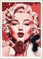 Death NYC Pop Art Druck " Lichtenstein send a Kiss Monroe