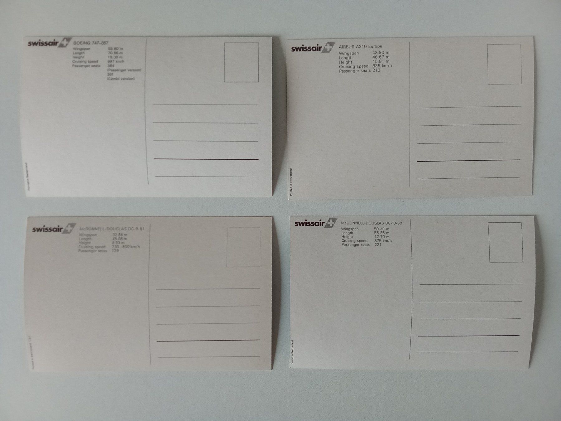 Cartoline postali: Aviatik 4 Ansichtskarten der Swissair – Nuovo (secondo la descrizione) da Bilten venduto da Bora3 1