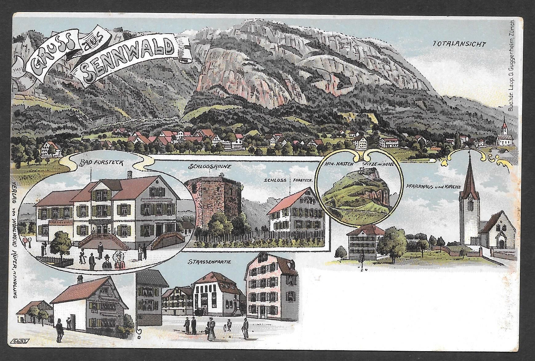 Cartoline postali: Sennwald farbige Lithografie 7 Bilder – Usato da Olten venduto da clotaldi