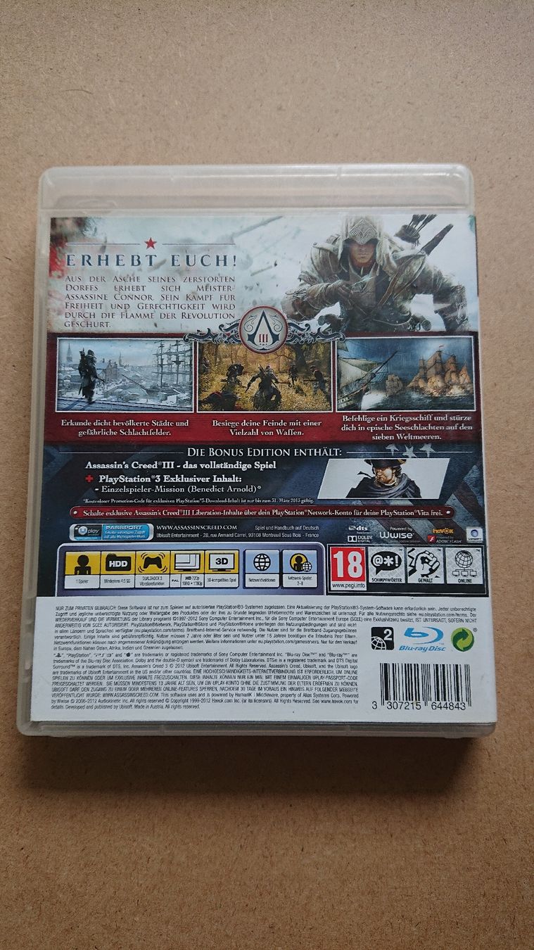 Giochi: Assassin's Creed III - PS3 - – Usato da Chur venduto da FreakofRarity 1
