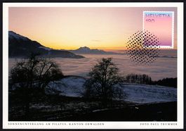 MK F. der CH-Alpenglühenorange, Sonnenuntergang am Pilatus