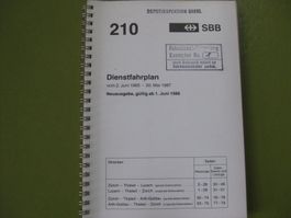 Dienstfahrplan 210, 1985-1987, Neuausgabe gültig ab 1. Juni