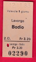 KARTON BILLETT, LAVORGO - BODIO, 2.KLASSE, EINFACH
