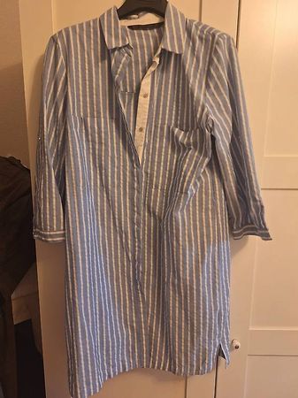 ZARA gestreiftes Blusenkleid / Longhemd  Blau-Weiß
