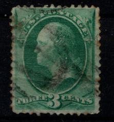 Tutti i francobolli: Timbre USA, - 1870 - 3 cents vert - Obl. – Usato da Blonay venduto da Leglaude_01