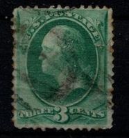 Timbre USA, - 1870 - 3 cents vert - Obl.