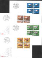 4 FDC 1047 - 1050 Serie Viererblöcke Bahnen ET 12.3.2002
