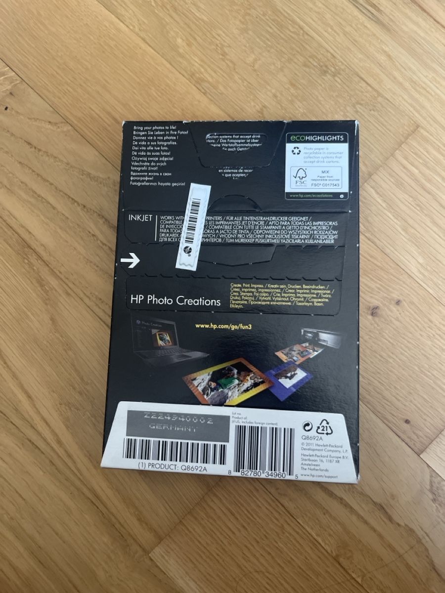 Carta: HP Advanced photo paper NEUF – Nuovo e nell'imballaggio originale da Fontaines NE venduto da madamezo 1