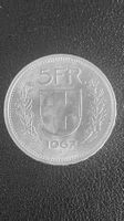 5 Fr. Silbermünze, Jahrgang 1967, Top Zustand