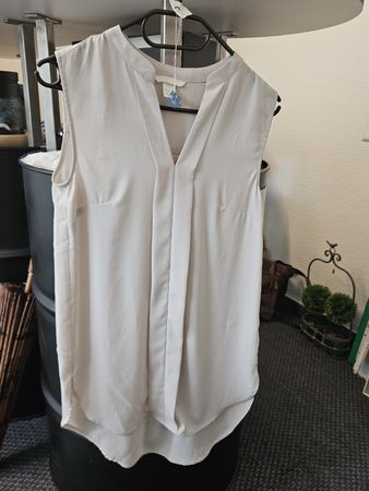 lange H&M Bluse ärmellos Beige Grösse 34 neuwertig