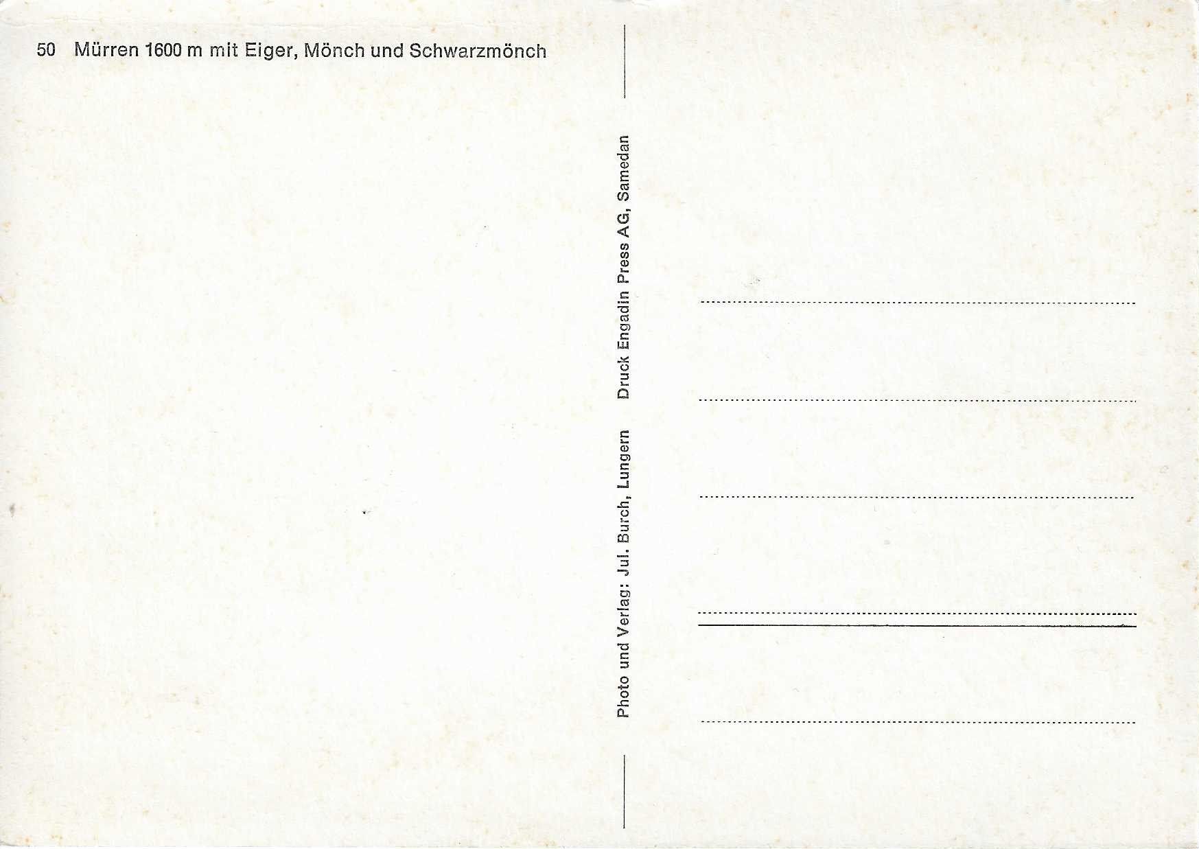 Cartoline postali: Mürren mit Eiger,Mönch und Schwarzmönch BE – Nuovo (secondo la descrizione) da Rothrist venduto da Stranglehold 1