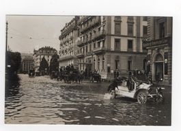 Luzern Hochwasser Auto 1910 Foto AK