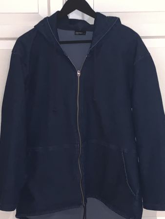 Laura Torelli Jeansjacke mit Kapuze blau Grösse M