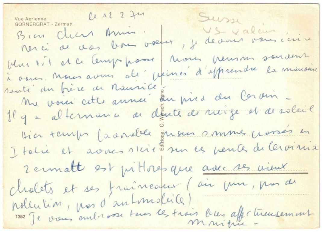 Cartoline postali: Zermatt - Luftseilbahn Gornergrat--Stockhorn – Usato da Binningen venduto da Mountainrider 1