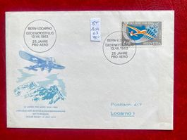 Flugpost Karte ET 13.VII.63 gestempelt ʘ