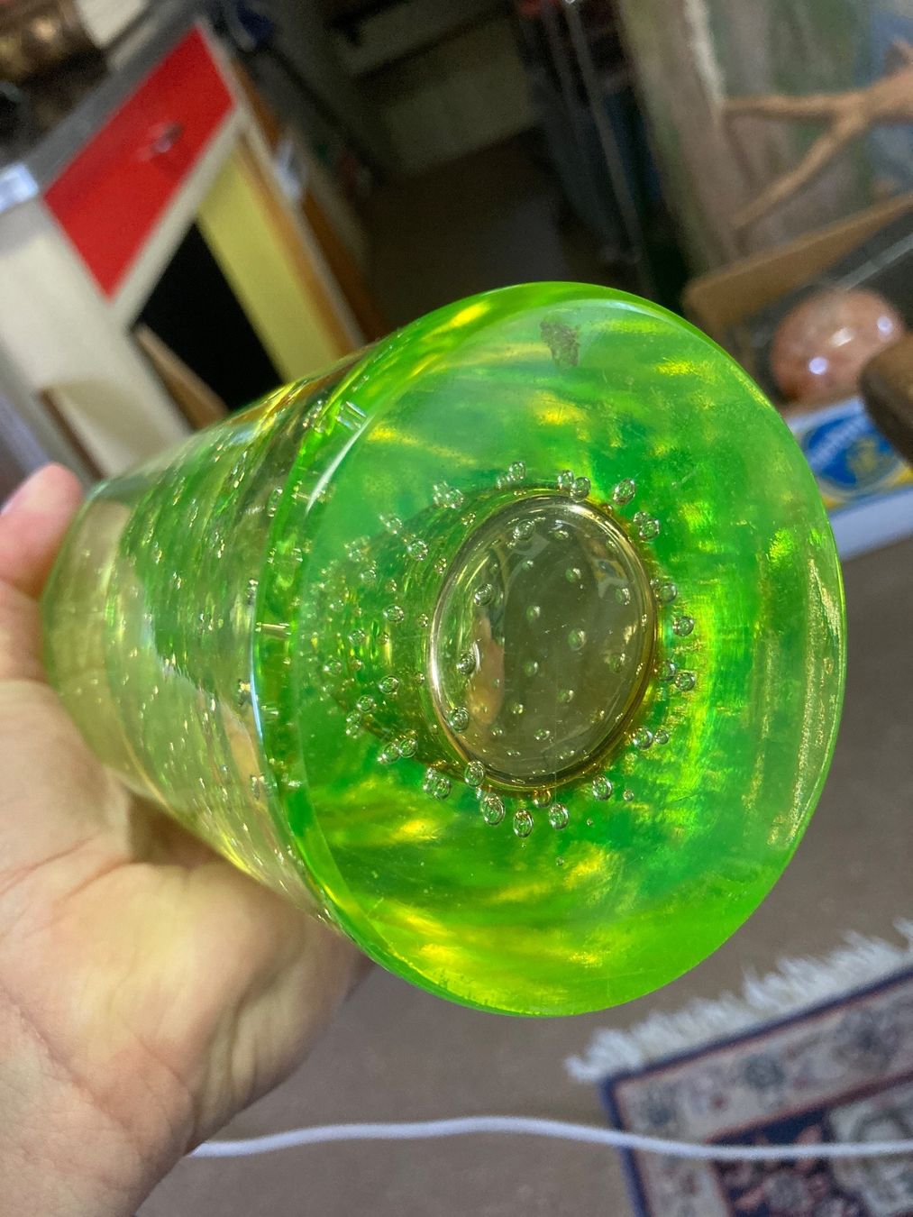 Vasi & Recipienti: Uranglas Uran Glas Vase mit Bubbles – Usato da Bern venduto da Jwpm66 4