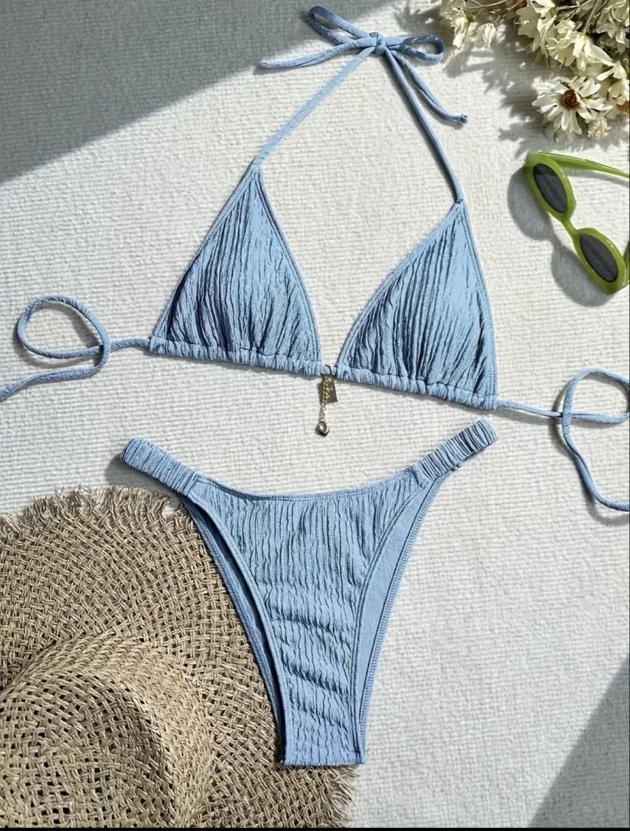 Costumi da bagno & Bikini: 🔹Crinkle Bikini Hellblau Gr.S - Neu - Gratis Versand – Nuovo e nell'imballaggio originale da Gockhausen venduto da van_82kh