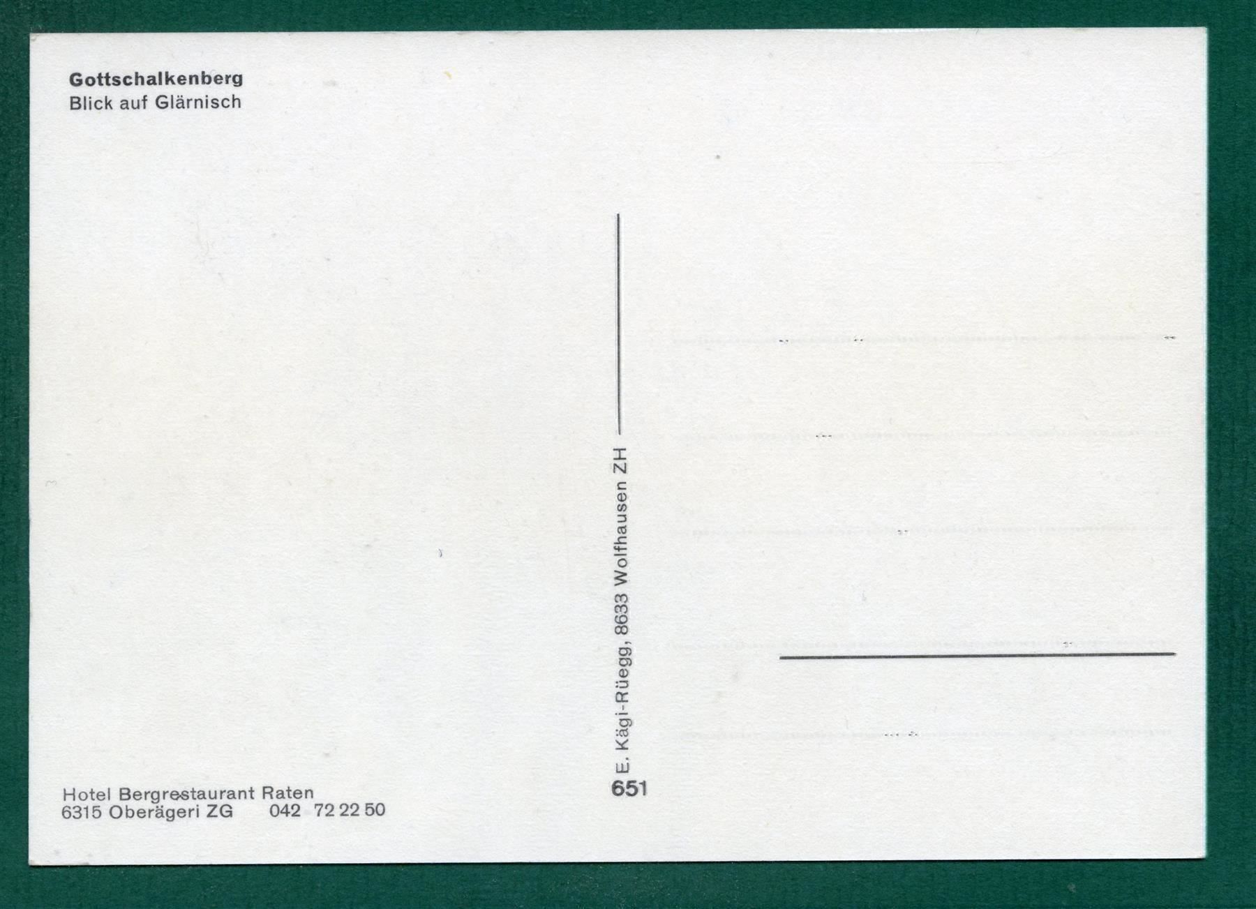 Cartes postales: Gottschalkenberg, Blick auf den Glärnisch, ungelaufen – D'occasion à Sargans par Hausi1951 1