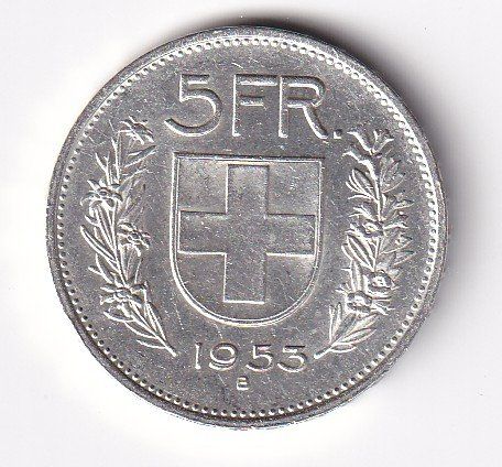 Alle Münzen: 5 Franken 1953 – Gebraucht aus Neuchâtel von karlpierrino