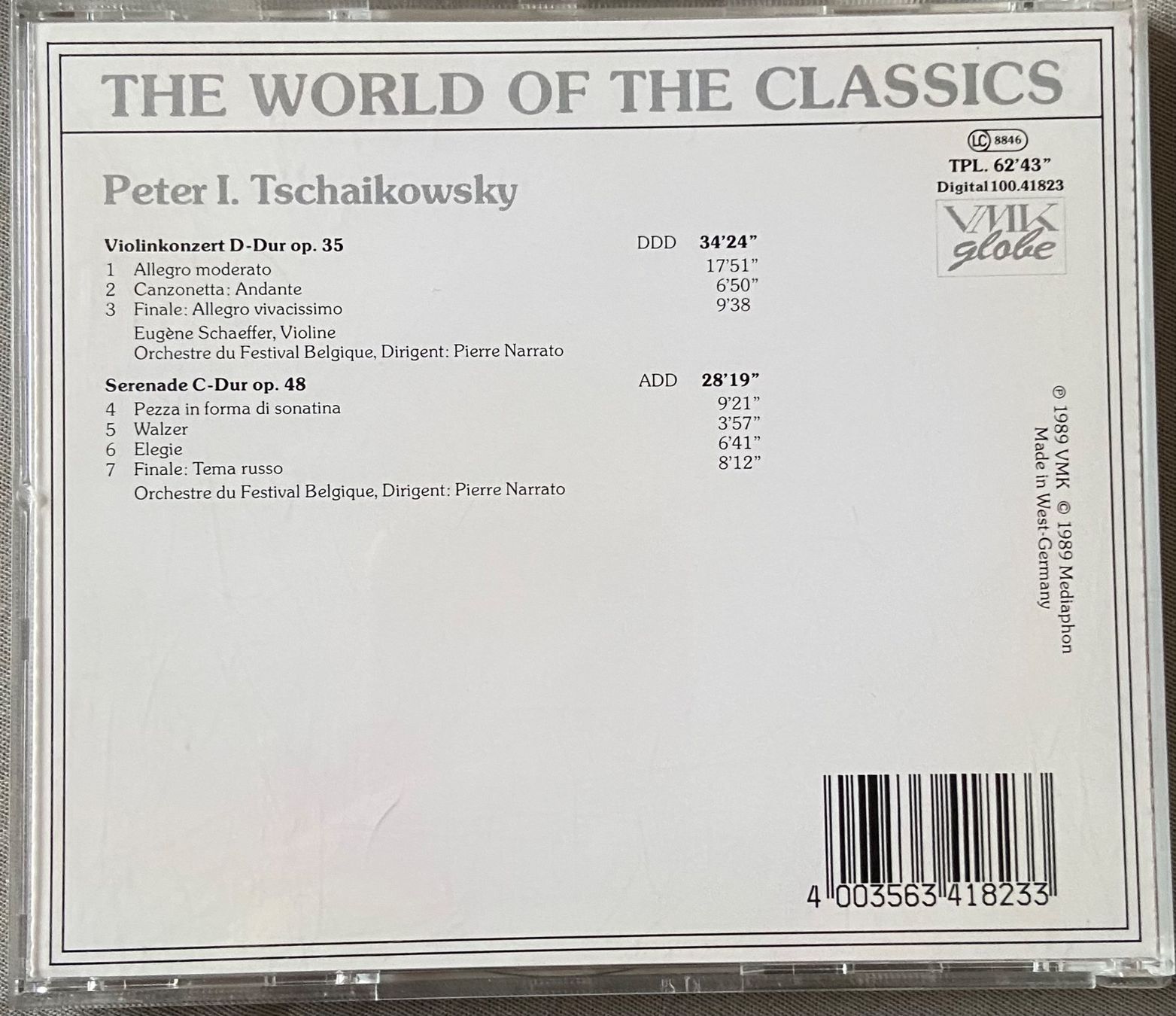 CD: PETER I. TSCHAIKOWSKY Violinkonzert D-Dur op. 35 Serenade CD – Usato da Luzern venduto da lyc_fmg7 1