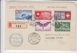 Poste aérienne 12z sur lettre Swissair ++