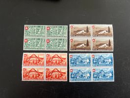 Pro Patria Viererblock Augabe 1945  ** (5404)