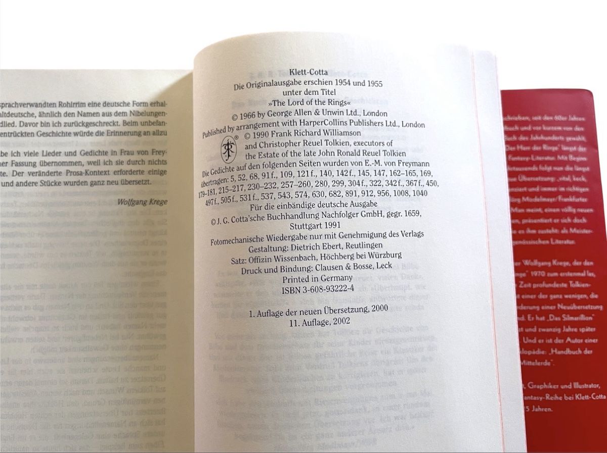 Bücher: J.R.R. Tolkien Der Herr der Ringe, Hardback 2002 – Gebraucht aus Luzern von woti-shop 7