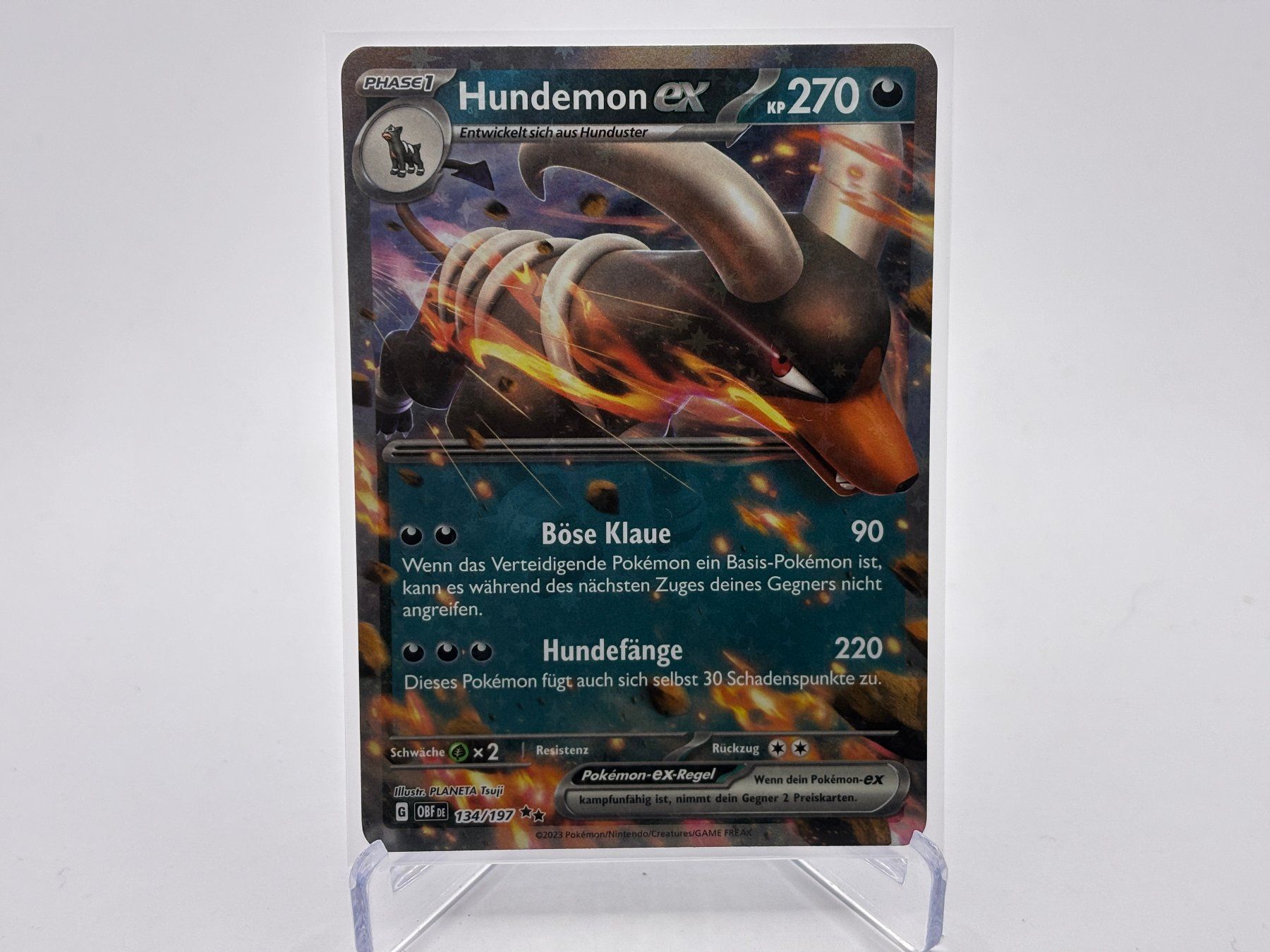 Pokémon Carte collezionabili: Obsidianflammen - Hundemon ex  (OBF 134) - DE – Nuovo (secondo la descrizione) da Allschwil venduto da Bullach
