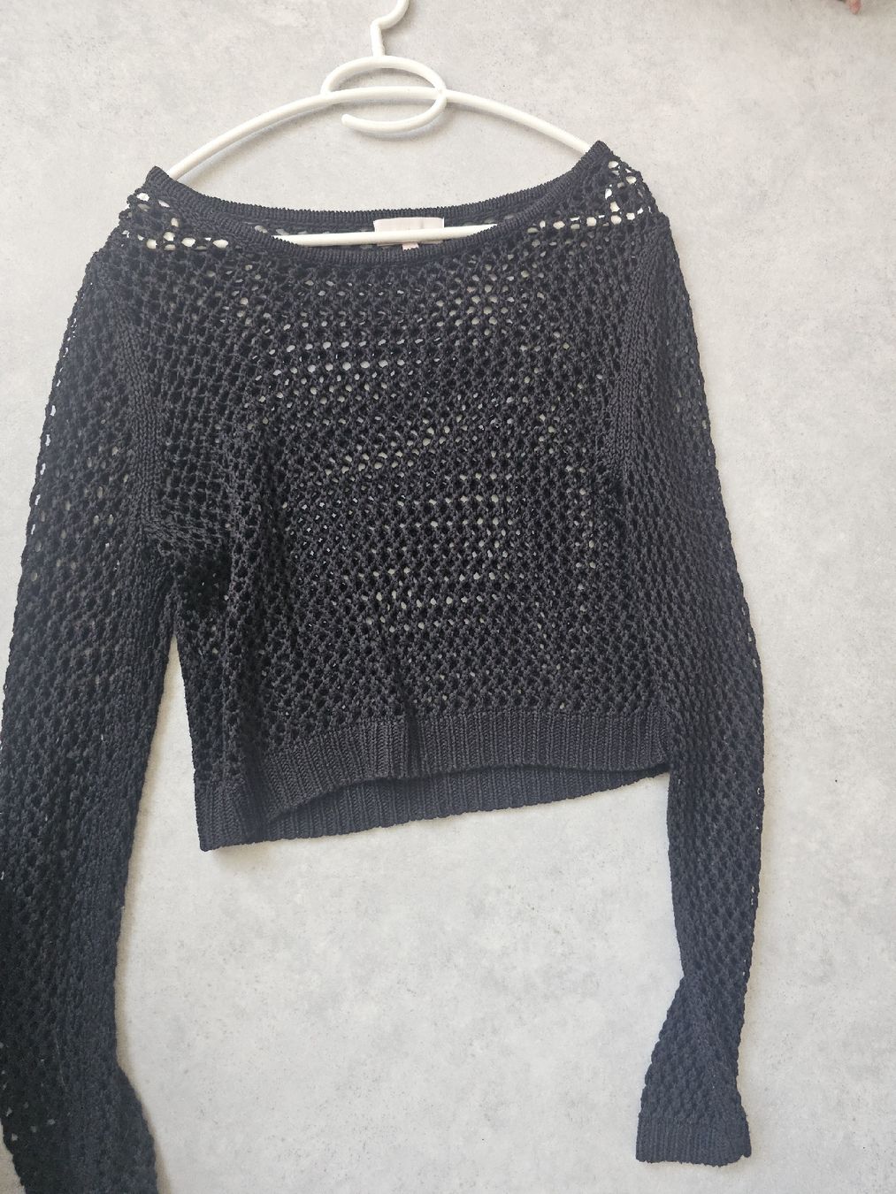 Pullover & Sweatshirts: Pull en maille ajourée noir, taille L – Gebraucht aus Sornetan von T.a333 2