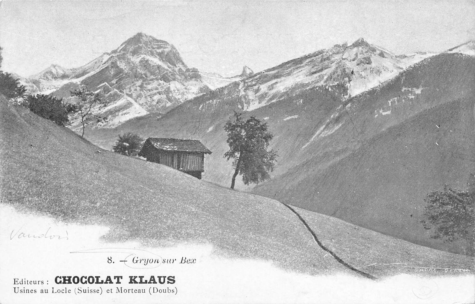 Cartoline postali: Chocolat Klaus gryon sur Bex – Usato da Biasca venduto da Blenio71