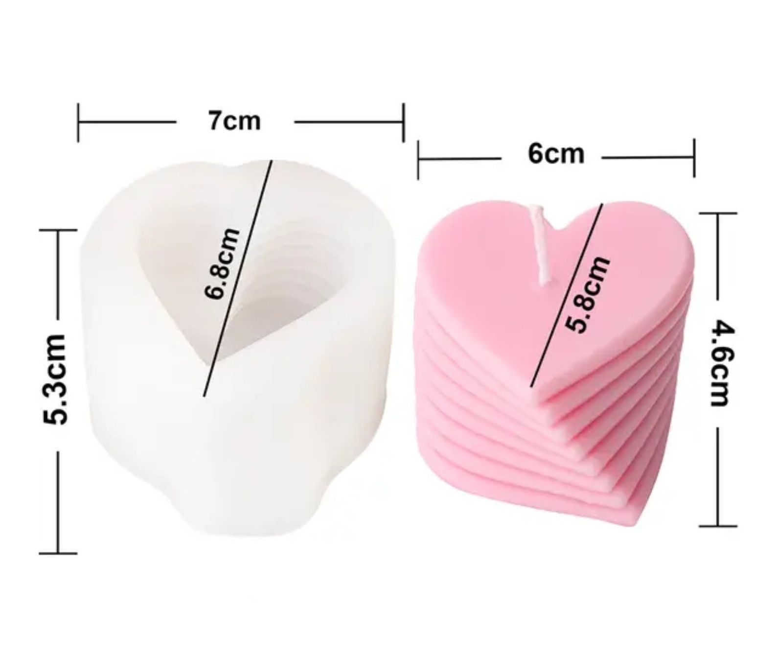 Backformen: Giessform Silikonform Kerzenform Herz Schicht – Neu und originalverpackt aus Kaltbrunn von schere-stein-papier