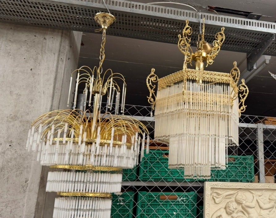 Kronleuchter & Deckenlampen: 2er Set Lüster Gold Glas Kristall. – Gebraucht aus Staad SG von eli_db9j