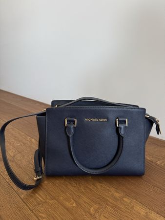 Vintage Michael Kors Savannah Large Satchel – Navy Blue