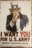 Blechschild I Want You Uncle Sam U.S.A. Militär Armee Army