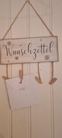 Dekoschild Wunschzettel mit Schneeflocken, rustikal