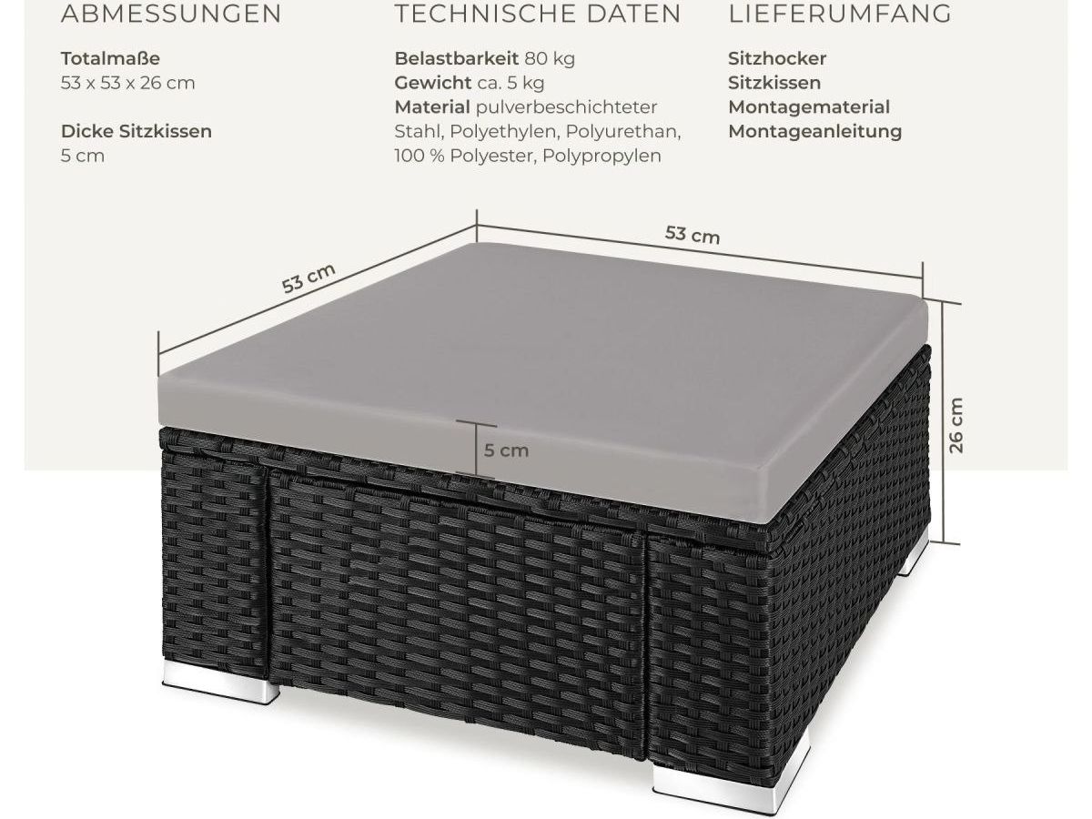 Hocker: Rattan Sitzhocker Gartenhocker Outdoor Loungemöbel VELKORO – Neu und originalverpackt aus Lachen SZ von sw3zzy 5