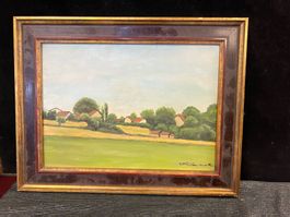 HUILE SUR PANNEAU SIGNÉE ET DATÉE AU DOS 1982  CORSIER GENÈV