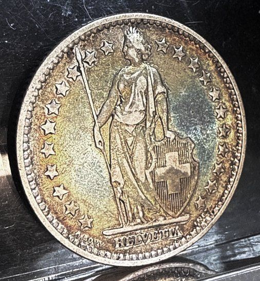 Alle Münzen: 2 FRANKEN 1875 SILBER SELTEN !!! – Gebraucht aus Aurigeno von SCS 3
