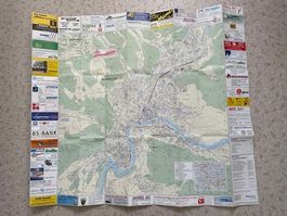 Alte Stadtplan von Schaffhausen, Top Zustand, Vintage!