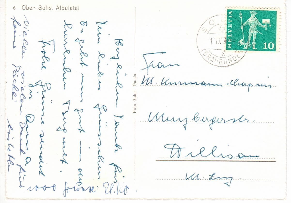 Cartoline postali: Ober Solis Albulatal – Usato da Wolhusen venduto da Curver9 1