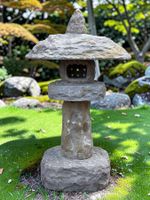 Japanische Garten Steinlaterne Tōrō Naturstein massiv 120cm
