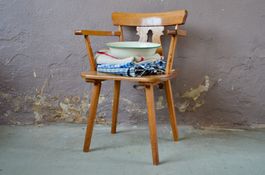 Fauteuil campagne chic folk rustique en bois massif ancien