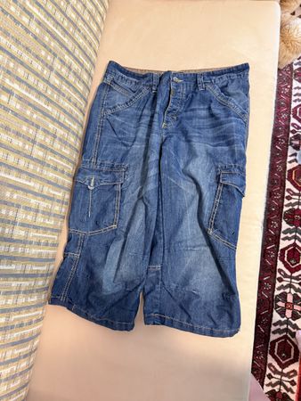 Timezone 3/4 Cargo-Hose – Loose Fit, 33 Dull Blue Wash