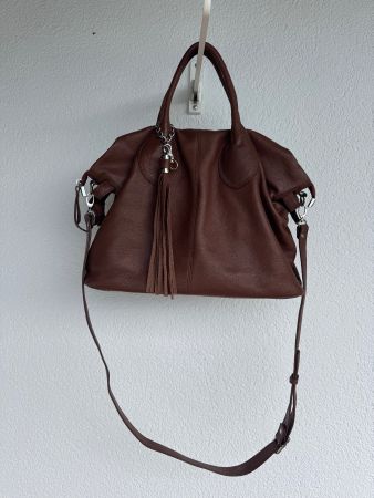 Braune Handtasche/Schultertasche aus echtem Leder