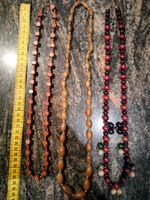 Lot 3 colliers vintage perles de bois / Holzperlenketten